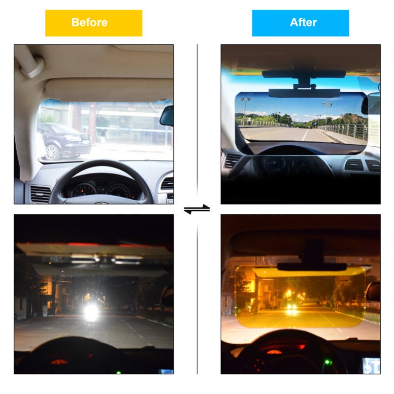Car Sun Visor 345 X 215mm PC Material High Temperature Resistance - Anti Sun Glare Sun Visor Adjustable Lens for Day Night Car Driving - Image 4