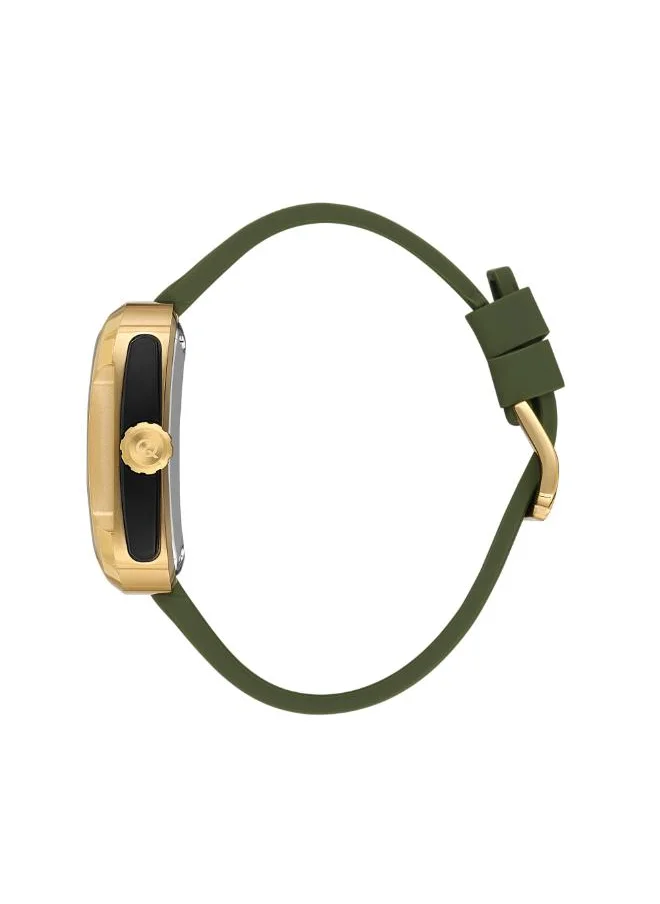 كوانتوم QUANTUM QMG1135.175 Men's Automatic Display Watch & Silicone Strap Dark Green