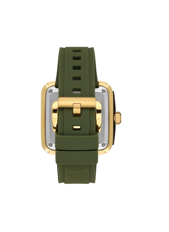 Quantum QUANTUM QMG1135.175 Men's Automatic Display Watch & Silicone Strap Dark Green  - Image 3