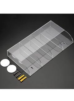 Excefore Wall Mount Remote Control Holder, Wall Mount Phone Holder, Clear Acrylic Media Organizer Storage Box, for Bedroom Kitchen Bathroom, Three Compartments  - Image 5