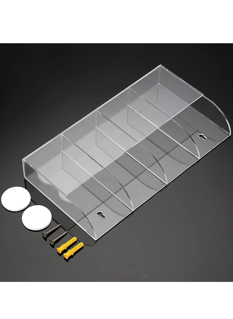 Excefore Wall Mount Remote Control Holder, Wall Mount Phone Holder, Clear Acrylic Media Organizer Storage Box, for Bedroom Kitchen Bathroom, Three Compartments  - Image 5