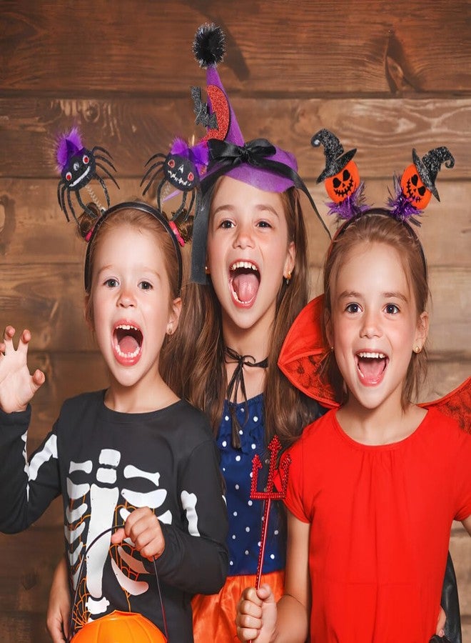 PartyKindom 3pcs Halloween Headbands: Pumpkin Hairband Witch Hat Headband Spider Hair Hoop Cosplay Party Headpiece Halloween Hair Accessories - Image 4