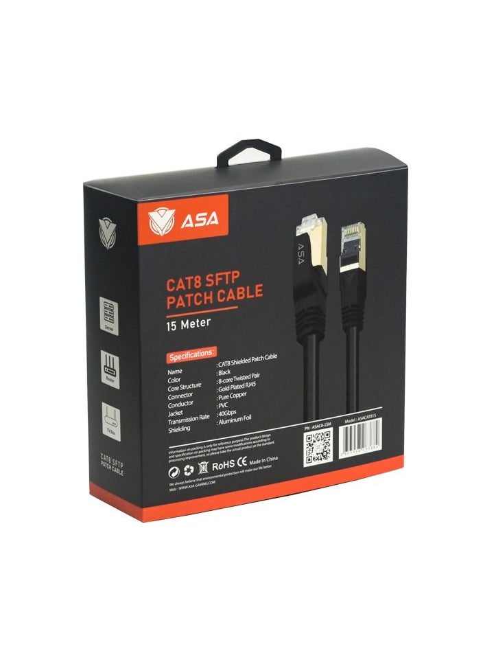 ASA - CAT8 15 meter SFTP Patch Cable 2000MHz - Image 1