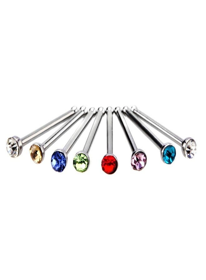 Charisma 40pcs Small Nose Studs Stainless Steel CZ Nose Piercing Jewelry Tiny Bone Studs for Women Men Hypoallergenic (1.5mm,Multi-Color CZ,22G) - Image 2