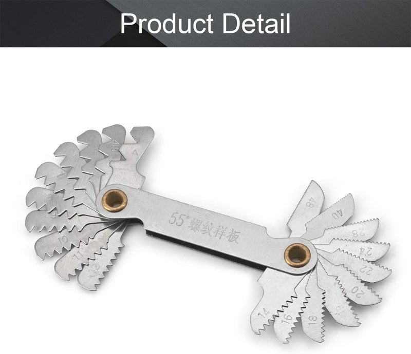 Utoolmart Screw Thread Pitch Cutting Gauge Tool Imperial 55 Degree 4-48 Stainless Steel 1pcs - Image 4