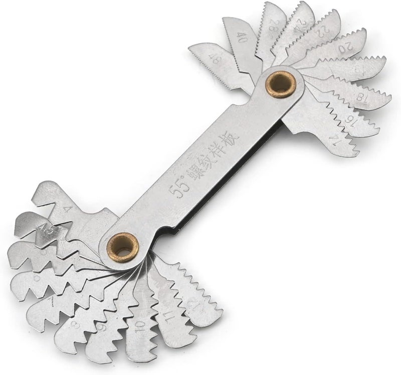 Utoolmart Screw Thread Pitch Cutting Gauge Tool Imperial 55 Degree 4-48 Stainless Steel 1pcs - Image 1