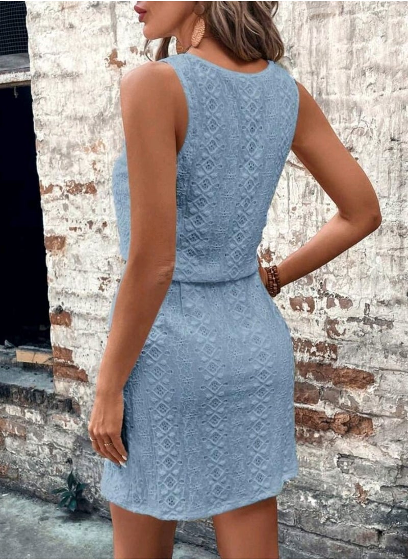 Shein SHEIN LUNEKnitted Jacquard Hollow-Out Lady Dress  - Image 2
