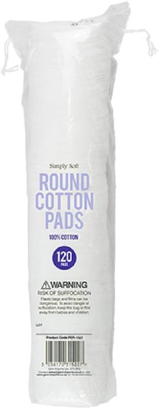 White Round Cotton Pads 120 Pack 5cm x 5cm x 02cm Soft to Skin Versatile for Makeup Removal Personal Care