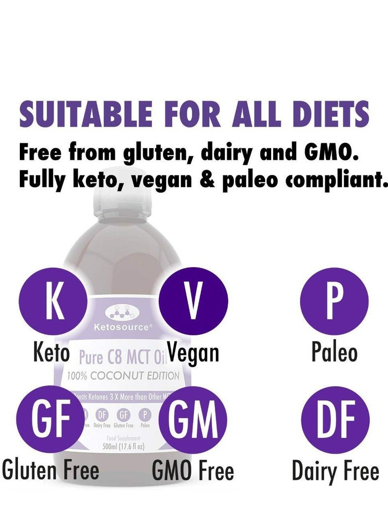 كيتوسورس زيت C8 MCT النقي 100% جوز الهند 500 مل - Image 4