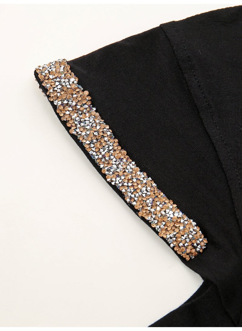 Modal Hijab Undersap with Sequin Muslim Stretchy Turban Full Cover Scarf Caps Full Neck Coverage for Women  - Image 3