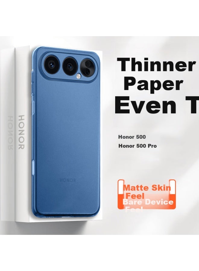Gurrs Honor 500pro Case, Full-coverage Ultra-thin Matte Semi-transparent Shockproof Soft Silicone Protective Shell, Deep Sea Blue