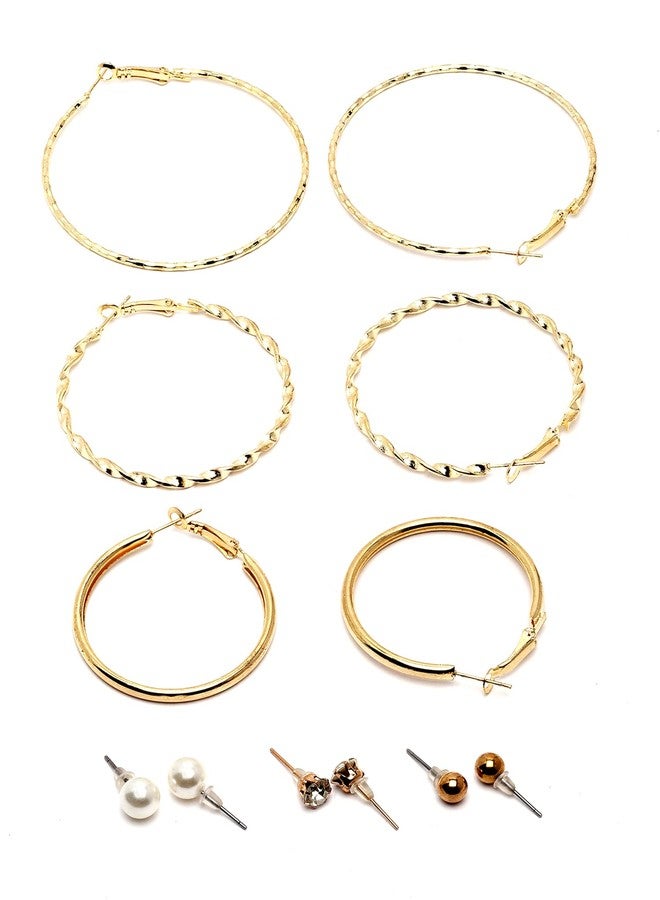 KARATCART Set of 6 Gold Plated Fashion Earrings for Women - Image 5