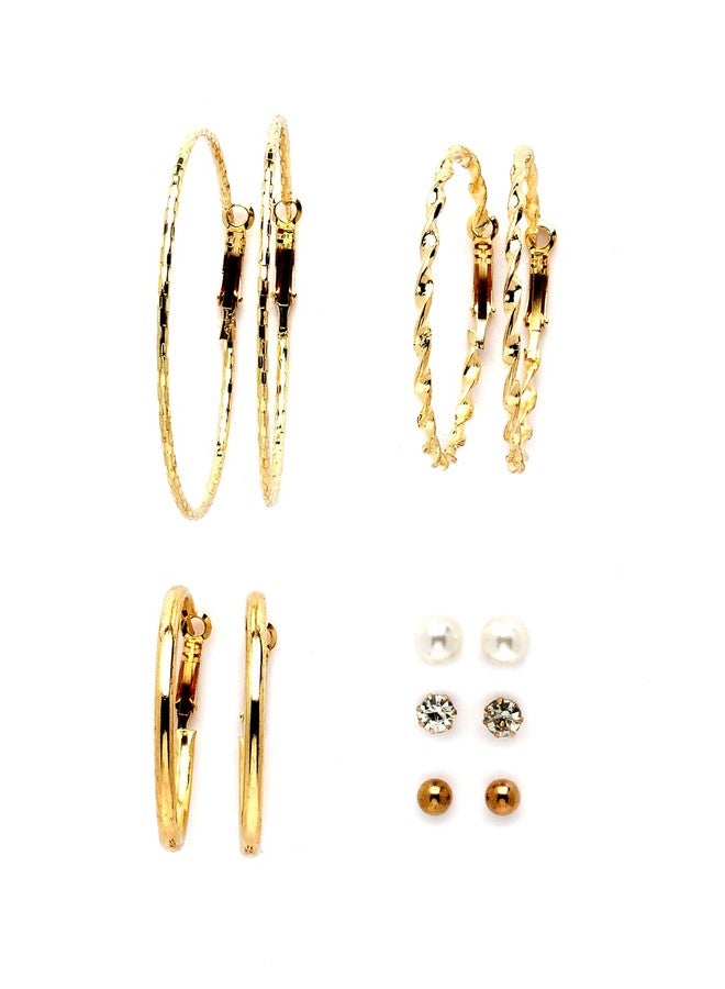 KARATCART Set of 6 Gold Plated Fashion Earrings for Women - Image 1