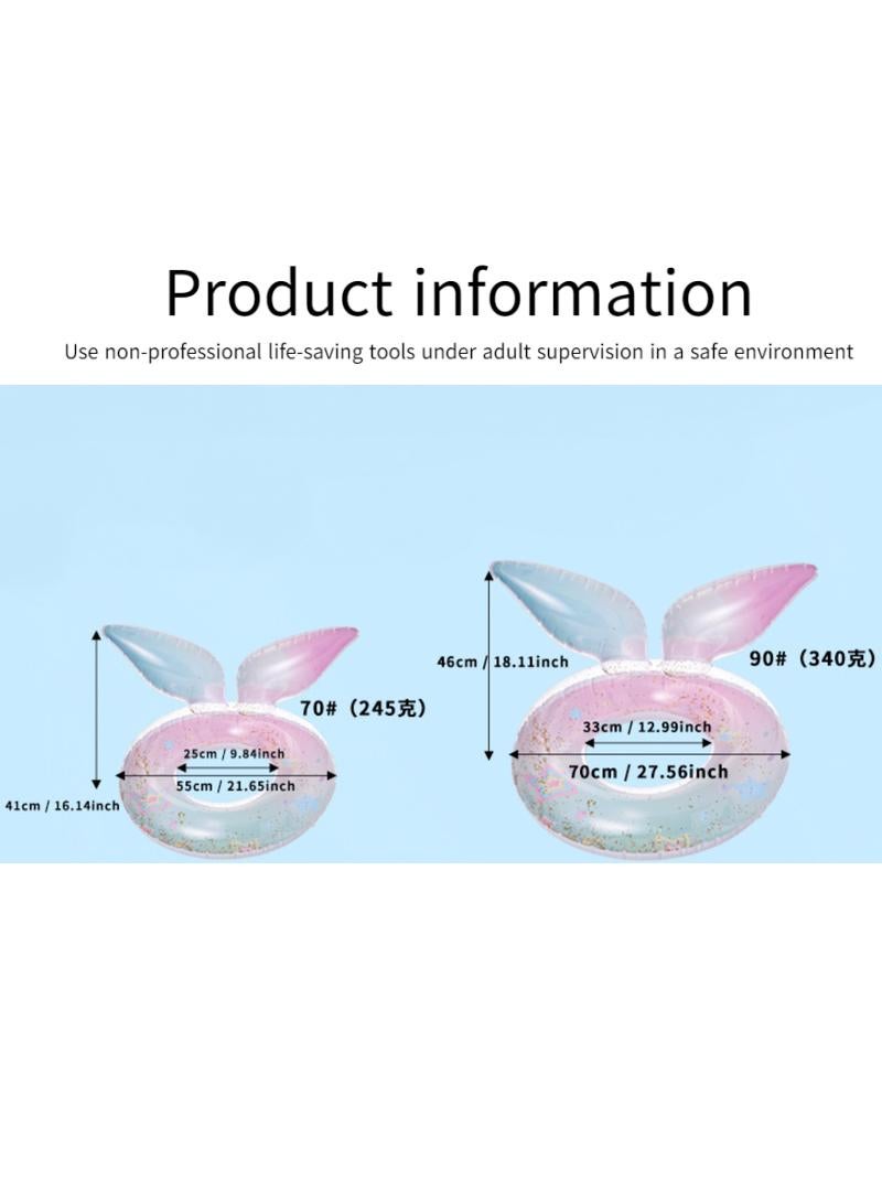 Y&D Giant Mermaid Tail Pool Float PVC Inflatable Floats Mermaid Swimming Ring Suitable for Ages 5-9 Years Kids Pink-B 55CM - Image 3