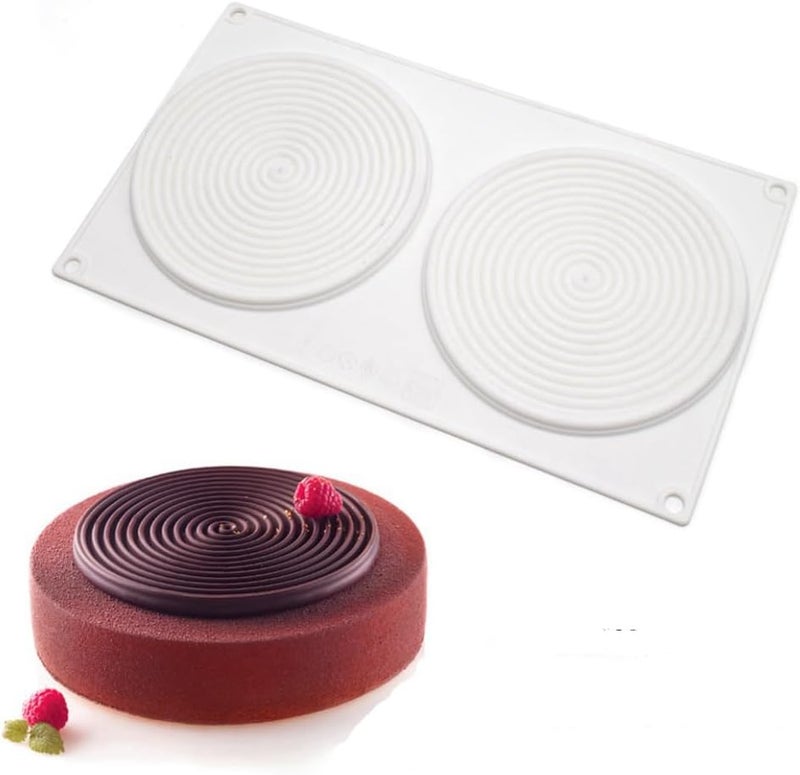 mostsom Round Spiral Shaped Cake Silicone Baking Mold DIY Spiral Silicone Candy Mould (Round Spiral B_11.88 X6.84X 0.36 inch) - Image 2