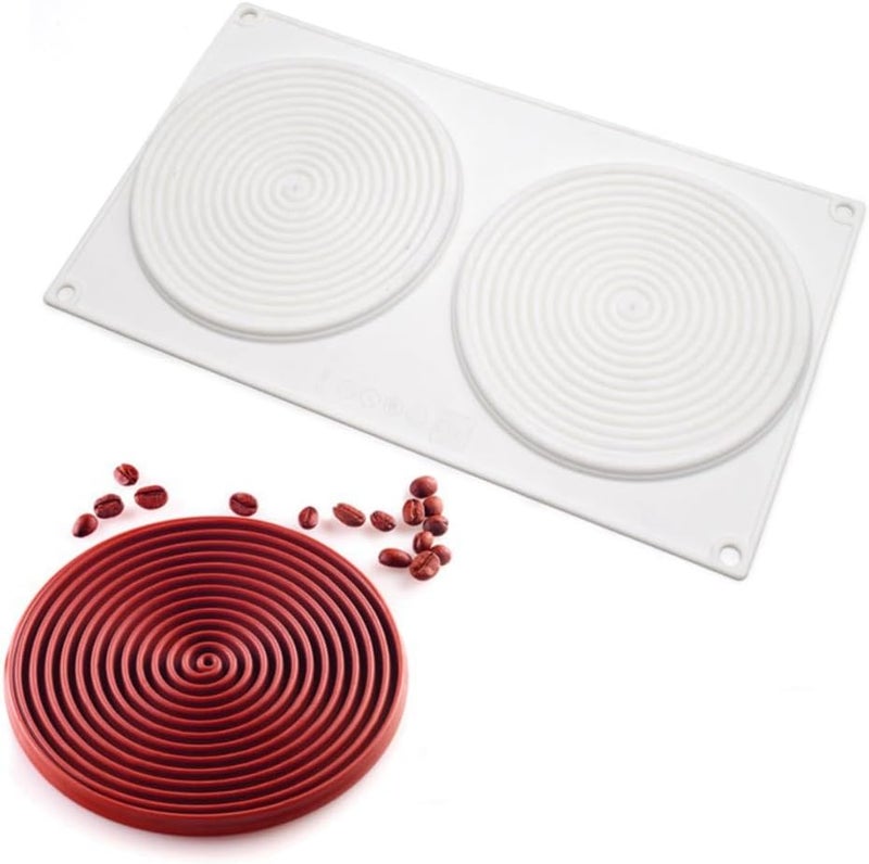 mostsom Round Spiral Shaped Cake Silicone Baking Mold DIY Spiral Silicone Candy Mould (Round Spiral B_11.88 X6.84X 0.36 inch) - Image 1