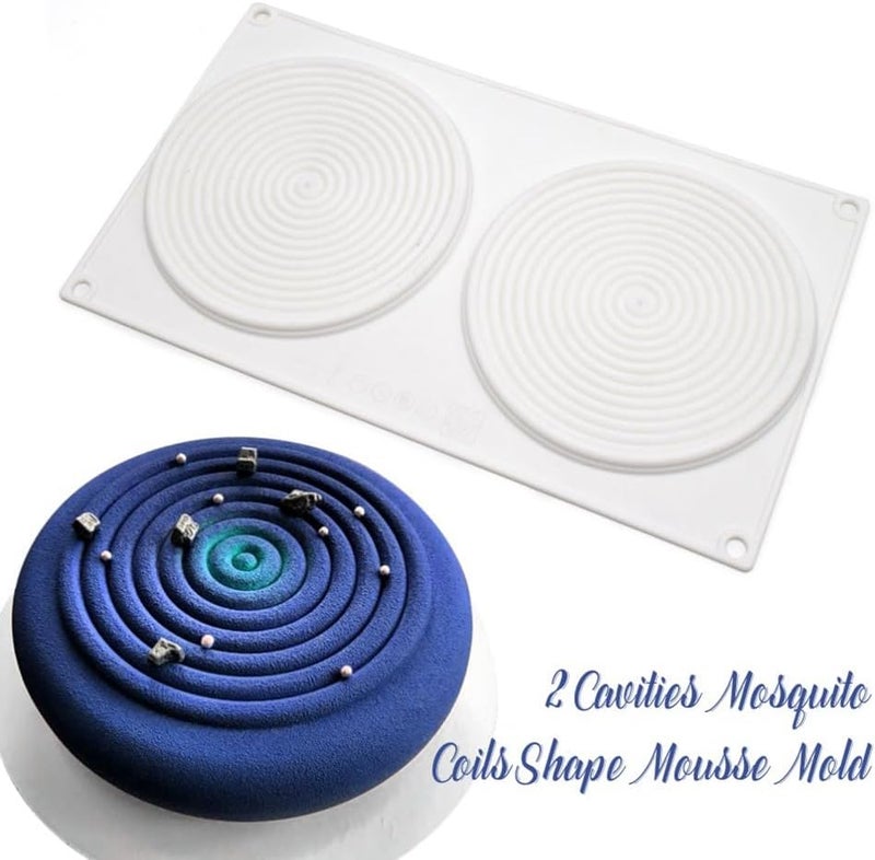 mostsom Round Spiral Shaped Cake Silicone Baking Mold DIY Spiral Silicone Candy Mould (Round Spiral B_11.88 X6.84X 0.36 inch) - Image 3