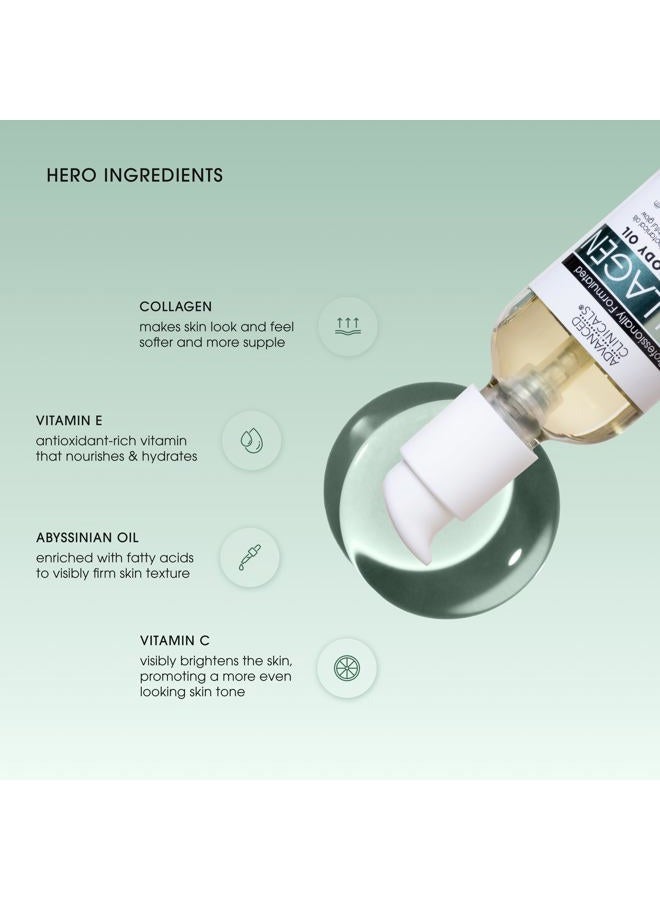 Advanced Clinicals Firming Collagen Body Oil Skin Care Moisturizer | Massage Body Oil | Tighten, Firm, & Hydrate Collagen Oil For Scars, Wrinkles, Crepey Skin, & Stretch Marks, 3.8 Fl Oz - Image 2