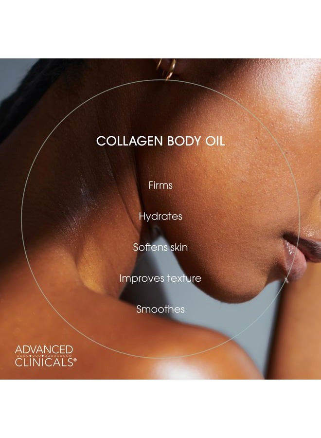 Advanced Clinicals Firming Collagen Body Oil Skin Care Moisturizer | Massage Body Oil | Tighten, Firm, & Hydrate Collagen Oil For Scars, Wrinkles, Crepey Skin, & Stretch Marks, 3.8 Fl Oz - Image 4