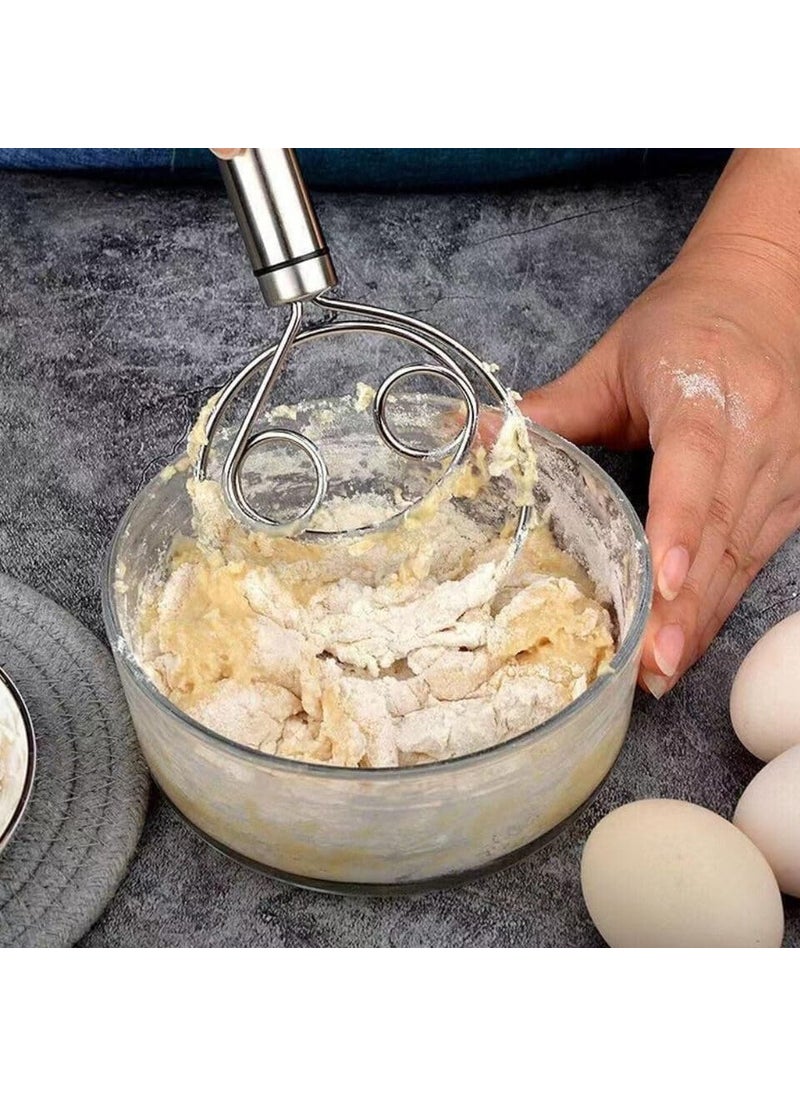 Pamidhar Pamidhar Dough Whisk Stainless Steel Dutch Whisk Dough Hand Mixer and Artisan Blender for Egg Bread Cake Pastry and Pizza Dough Silver Pack of 1  - Image 4