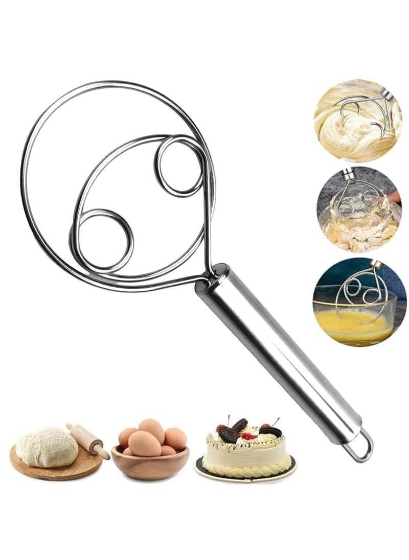 Pamidhar Pamidhar Dough Whisk Stainless Steel Dutch Whisk Dough Hand Mixer and Artisan Blender for Egg Bread Cake Pastry and Pizza Dough Silver Pack of 1  - Image 1