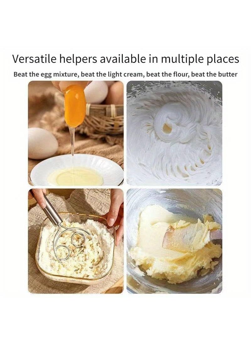 Pamidhar Pamidhar Dough Whisk Stainless Steel Dutch Whisk Dough Hand Mixer and Artisan Blender for Egg Bread Cake Pastry and Pizza Dough Silver Pack of 1  - Image 2