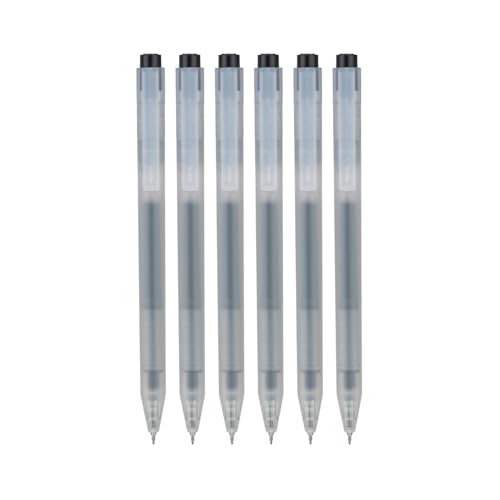 NUOVI Insight Retractable Rollerball Pens | 0.5mm Micro Tip with Glass Body Design | Quick-Drying, Smudge-Free Ink for Smooth Ink flow | Ideal for Office, School & Journaling (Black Ink, Pack of 6) - Image 2