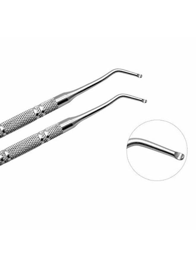 DNHCLL Stainless Steel Armor Remover Paronychia Cuticle Pedicure Double Head Nail Groove Scoop Tick Orthodontic Nail Toenail Toenail Pick Tool, Remove Dirt From Your Nails - Image 2