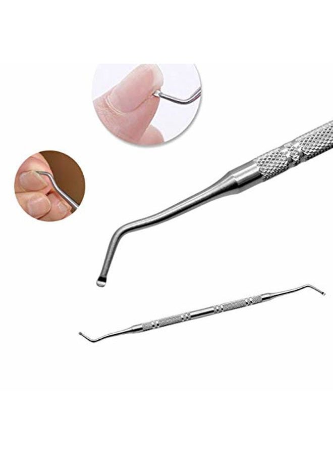 DNHCLL Stainless Steel Armor Remover Paronychia Cuticle Pedicure Double Head Nail Groove Scoop Tick Orthodontic Nail Toenail Toenail Pick Tool, Remove Dirt From Your Nails - Image 1