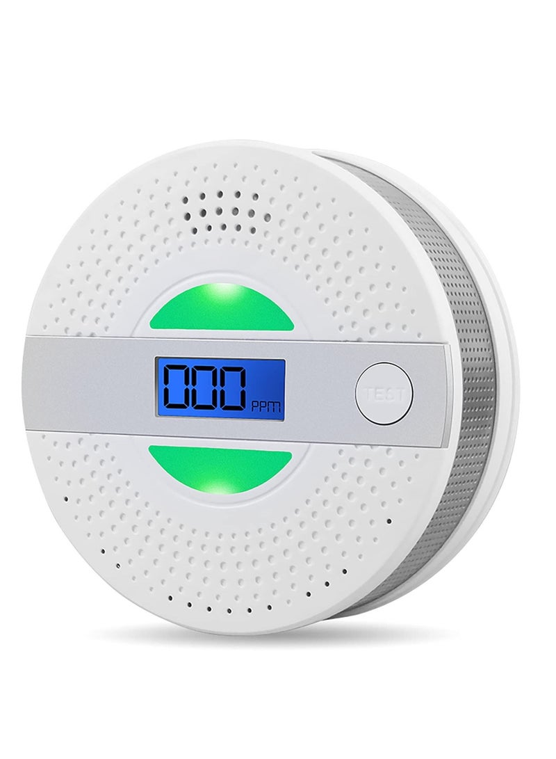 Captaintech Carbon Monoxide Detector, CO Alarm with LCD Screen Battery Powered Dual Sensor Combination, Led Indicator, Loud Sound Alert - Image 1