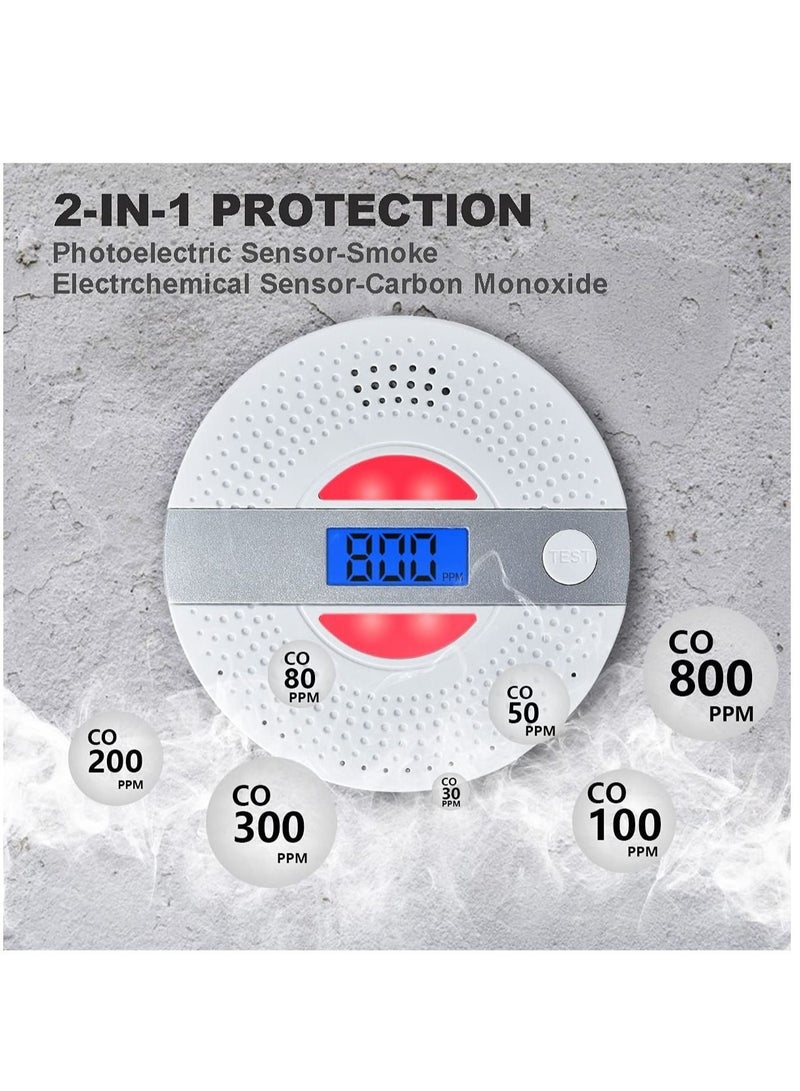 Captaintech Carbon Monoxide Detector, CO Alarm with LCD Screen Battery Powered Dual Sensor Combination, Led Indicator, Loud Sound Alert - Image 3
