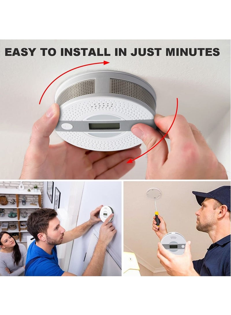 Captaintech Carbon Monoxide Detector, CO Alarm with LCD Screen Battery Powered Dual Sensor Combination, Led Indicator, Loud Sound Alert - Image 5
