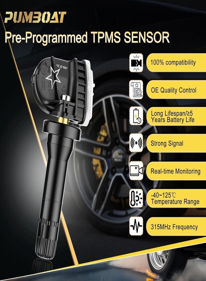 PUMBOAT TPMS Sensor 315Mhz Replacement # 13598771 13598772 13586335 13581558 Tire Pressure Monitoring System Chevy Impala Tahoe Silverado Buick Cadillac GMC 4 Pack - Image 5