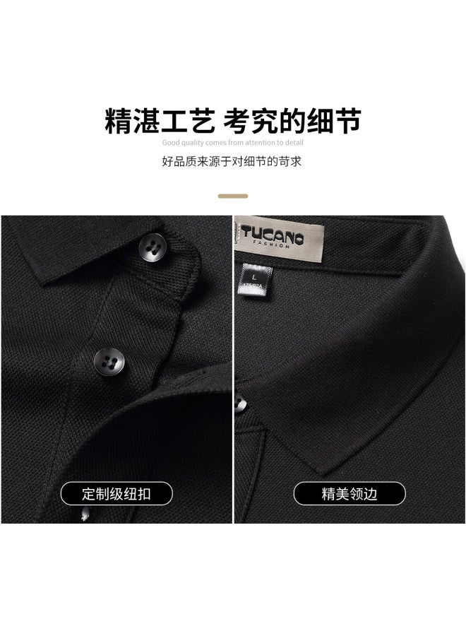 Tucano Spring Solid Color Casual Men's Long Sleeve T-shirt Base Layer Men's Polo Shirt - Image 5