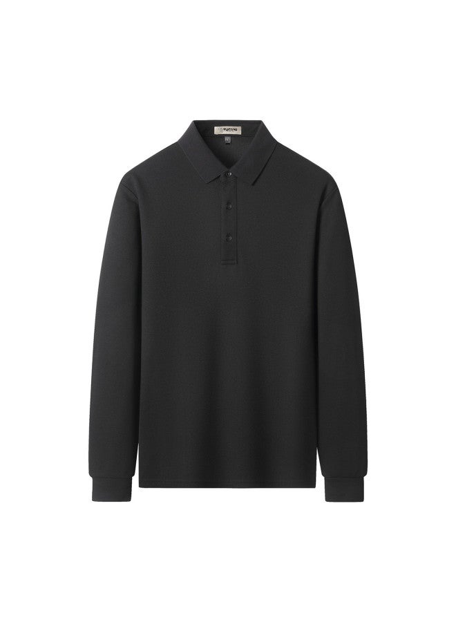 Tucano Spring Solid Color Casual Men's Long Sleeve T-shirt Base Layer Men's Polo Shirt - Image 2