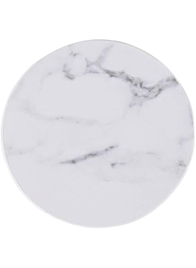 إيروريكس 6 قطع من قواعد الأكواب المصنوعة من الجلد الصناعي مع حامل، قواعد أكواب مقاومة للحرارة باللون الأبيض الرخامي - Image 2