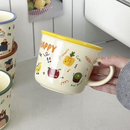 Spooky Bear Ceramic Mug – 375ml Cartoon Coffee & Tea Cup with Handle – Colorful Breakfast Cup for Kids, Women, Men – Fun Gift for Birthday, Christmas, Valentine's Day & More (Yellow) - Image 3