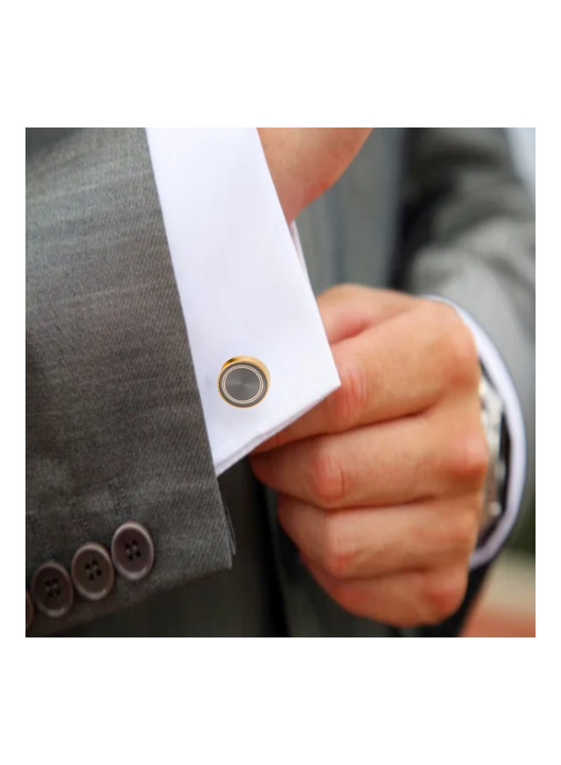 Shero Gold  Gray cufflinks for man - Image 3