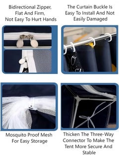 Y&D Bed Canopy Tents Curtain Blackout Curtain Single Bed Tent Curtain Student Shading Cloth Bed Canopy Mosquito Net Student Sleep Privacy Protection  - Image 4
