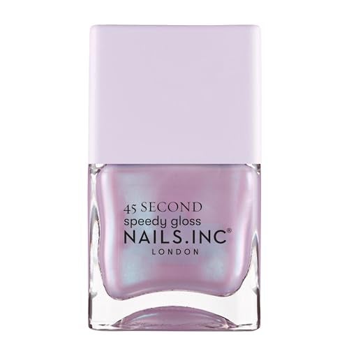 Nails Inc 45 Second Speedy Gloss Lana Lilac Shimmer Metallic No Chip Long Lasting Quick Dry Air Dry Professional Manicures Pedicures Fingernails Toenails Vegan Nail Polish 047 Fl Oz - Image 1