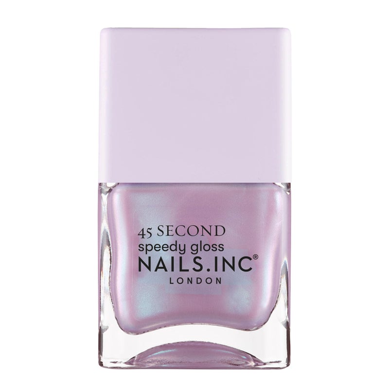 Nails Inc 45 Second Speedy Gloss Lana Lilac Shimmer Metallic No Chip Long Lasting Quick Dry Air Dry Professional Manicures Pedicures Fingernails Toenails Vegan Nail Polish 047 Fl Oz - Image 3