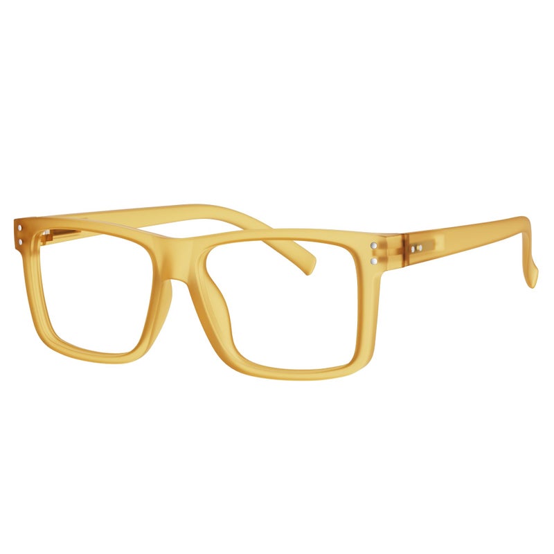Eyekepper Oversized Reading Glasses Square Large Frame Readers for Men and Women Yellow 150