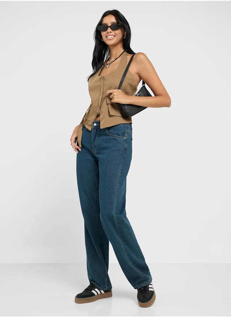 Ginger Mid Rise Straight Fit Jeans