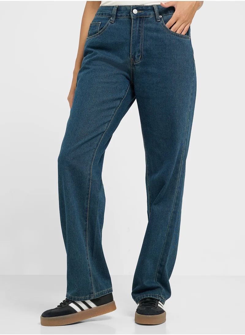 Ginger Mid Rise Straight Fit Jeans