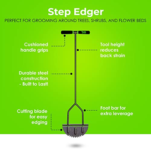 Yard Butler Step Edger - Handy & Durable Gardening Tool for Perfect Lines - Lawn Step Edger with Ergonomic Upright Design & Sturdy Blades - Image 2