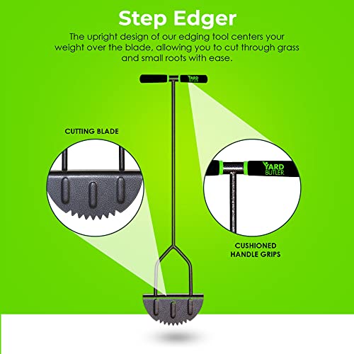 Yard Butler Step Edger - Handy & Durable Gardening Tool for Perfect Lines - Lawn Step Edger with Ergonomic Upright Design & Sturdy Blades - Image 4
