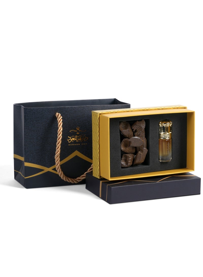 درعه باكت توزيعات بخور خشب العود مع زيت عطري 3 مل