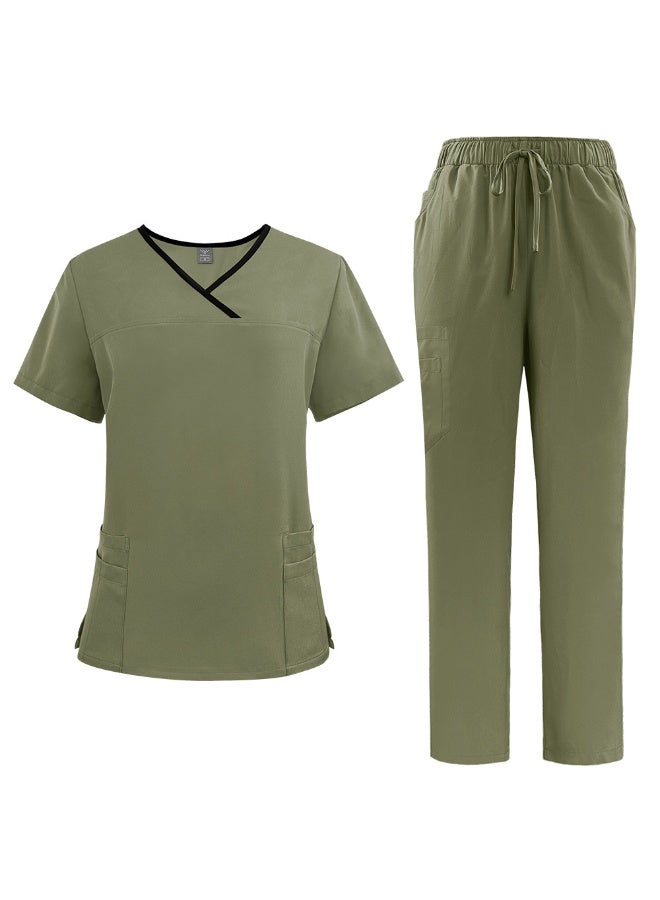 NIBEMINENT Solid Color Breathable Nursing Scrubs Women Uniforms Elasticity Pet Clinic Nurse Workwear Medical Doctor thin Clothing - Image 1