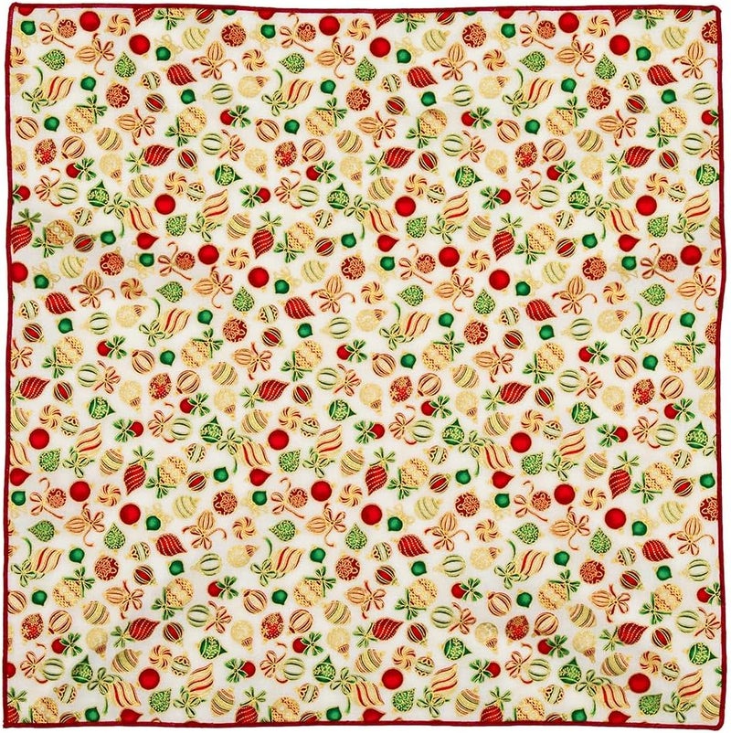 Decorative Things Christmas Napkins 18 x 18 Cloth Napkins Set of 12 Elegant 100 Cotton Linen Napkins Christmas Dinner Napkins for Christmas Table Decor and Table Settings Holiday Party Red Ornaments Print - Image 3