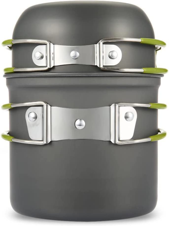 Linist Camping Cookware Set - Outdoor Pans and Pots Mini Cook Set for Backpacking, Hiking and Picnic - 2pcs - Image 2